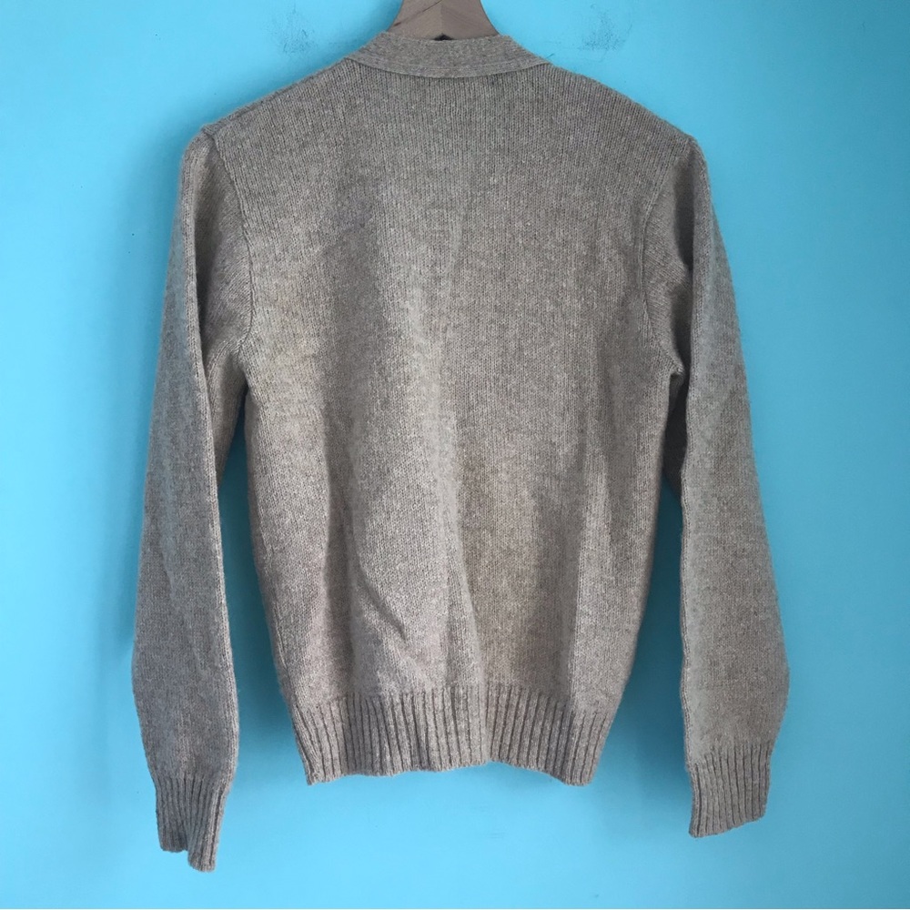 Country Square Jantzen Vintage Cable Chunky Wool Sweater Grandpa Cardigan USA S - Picture 9 of 13